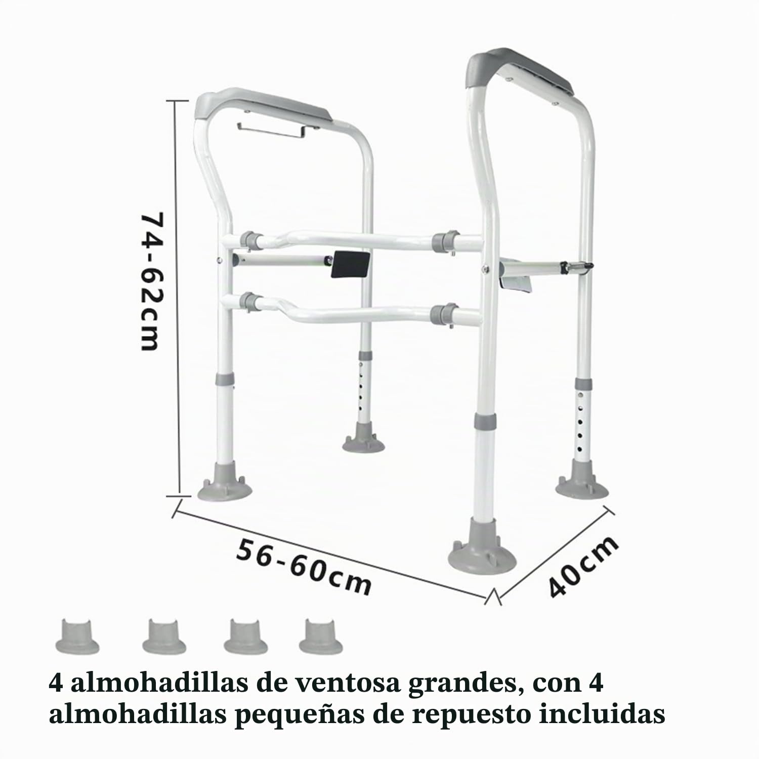 Apoyabrazos Wc Estructura De Apoyo Para Personas Mayores,Asidero Inodoro,Alzador Wc Adulto,Dispositivo De Asistencia Para Ir Al Baño,Altura Ajustable,Apto Para La Mayoría De Baños,Carga 150 Kg