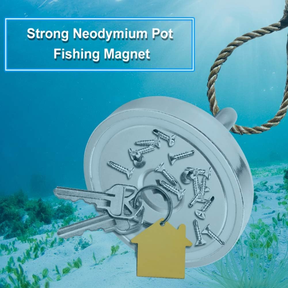 Magnes Wędkarski Eyebolt, Okrągły Neodymowy Magnes Wędkarski Super Power Z Liną (20m), Haki Magnetyczne Do Magnesu Magnetycznego Magnesu Wędkarskiego Metalowego (8 Szt.), 25mm