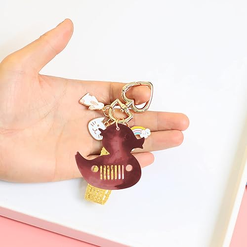 Miniatura 3 de 4 piezas de llavero de pato, moldes de resina de silicona, llaveros de cristal, etiquetas de resina epoxi con 10 llaveros para colgantes,