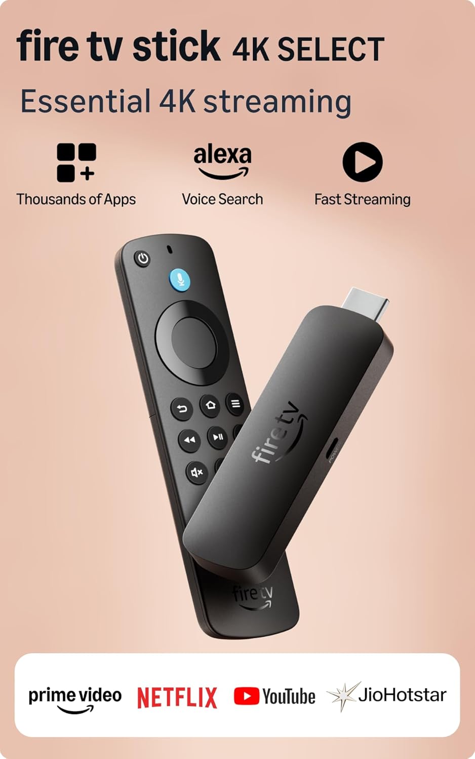 New Model : Amazon Fire TV Stick 4K Select 4K, Alexa Voice Search