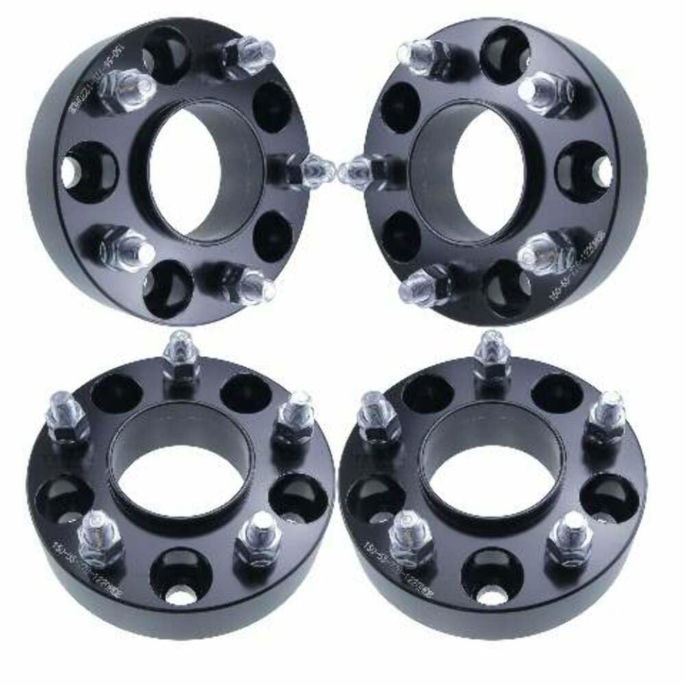 1.5 inch hub centric wheel spacer compatible with chevy c10 & astro van - 5x127 (5x5) bolt pattern, 77.8mm hub bore, 1/2x20 studs, 38mm thick, 6061-t6 billet aluminum, black - set of 4