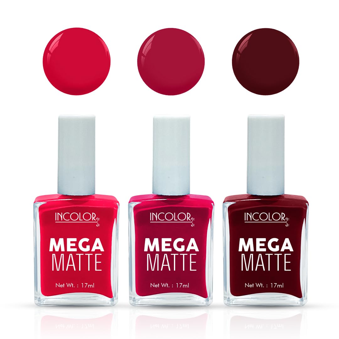 INCOLOR Mega Matte Nail Paint combo-22 Pack Of 3 (68,02,63)-picture-22