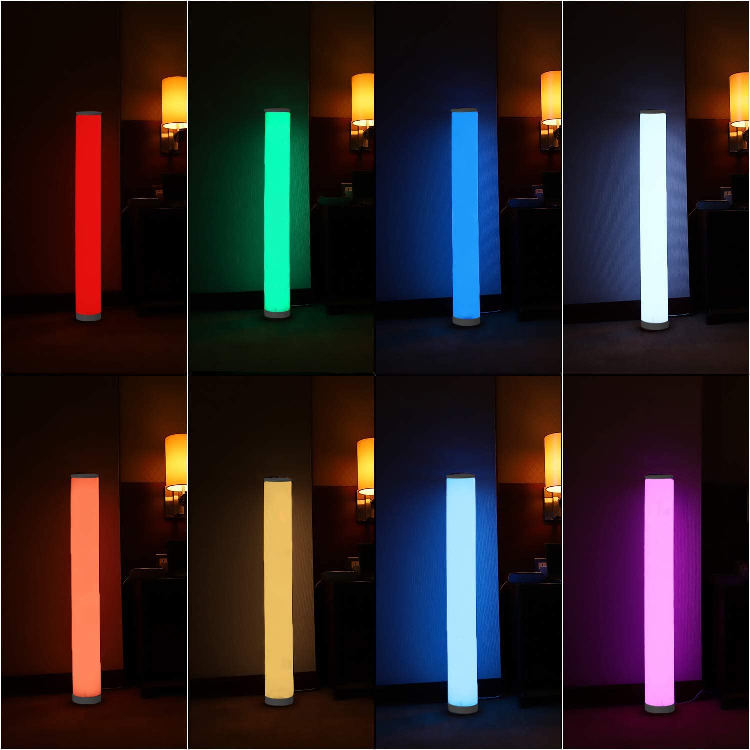 Northpoint LED DIY Lichtsäule Stehlampe Standleuchte Stehleuchte zum Aufbauen Glatt ca. 103 cm hoch dimmbar Farbwechsel mit Fernbedienung
