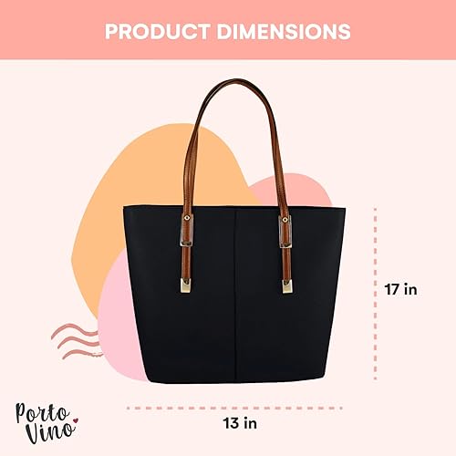 Miniatura 3 de PortoVino Bolsa de mano clásica, bolso de vino de cuero vegano con boquilla oculta y botella dispensadora para amantes del vino que sostiene y