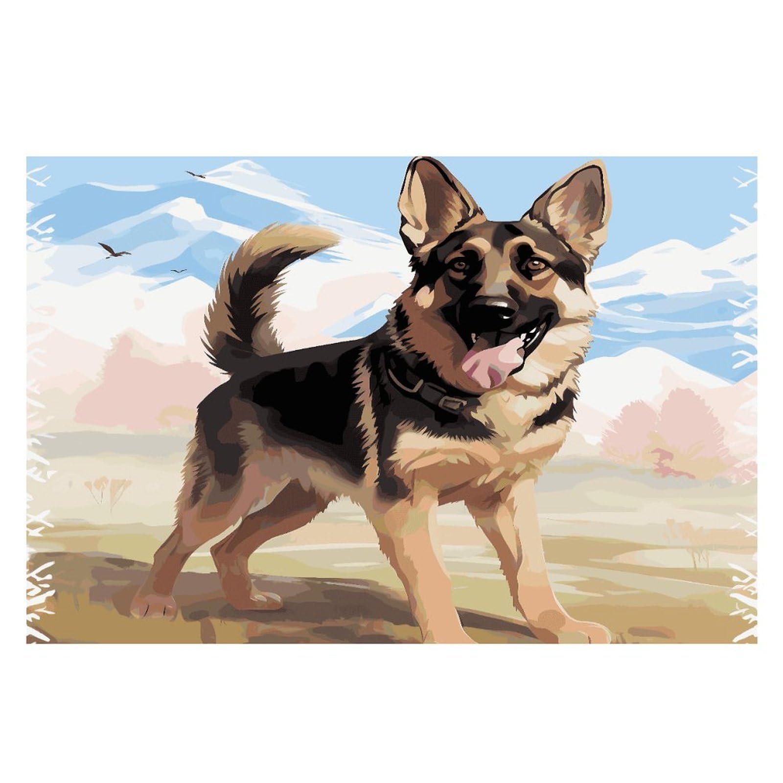 German Shepherd Dog Lovers Placemats Heat-Resistant Washable Place Mats Anti Slip Dining Table Place Mats Wipeable Dining Table Mats Kitchen Decoration Placemats 17.7’’×11.8’’