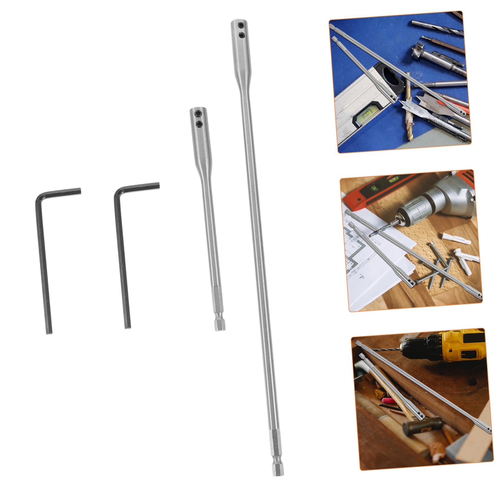 Artibetter 3juegos Extensión De Taladro Hexagonal Kit De Brocas Para Carpintería Con Llaves Rápida y Estable Herramienta De Mano Para Proyectos De Madera