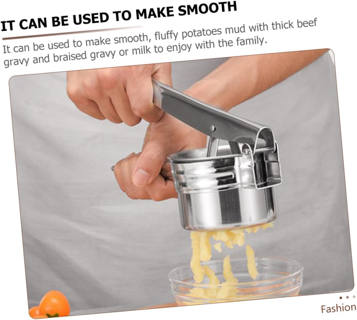 SEWACC Stainless Steel Potato Ricer Manual Crusher for Mashing Potatoes and Vegetables Comfortable Grip Kitchen Tool for Fruit and Vegetable Puree Multi-function Masher