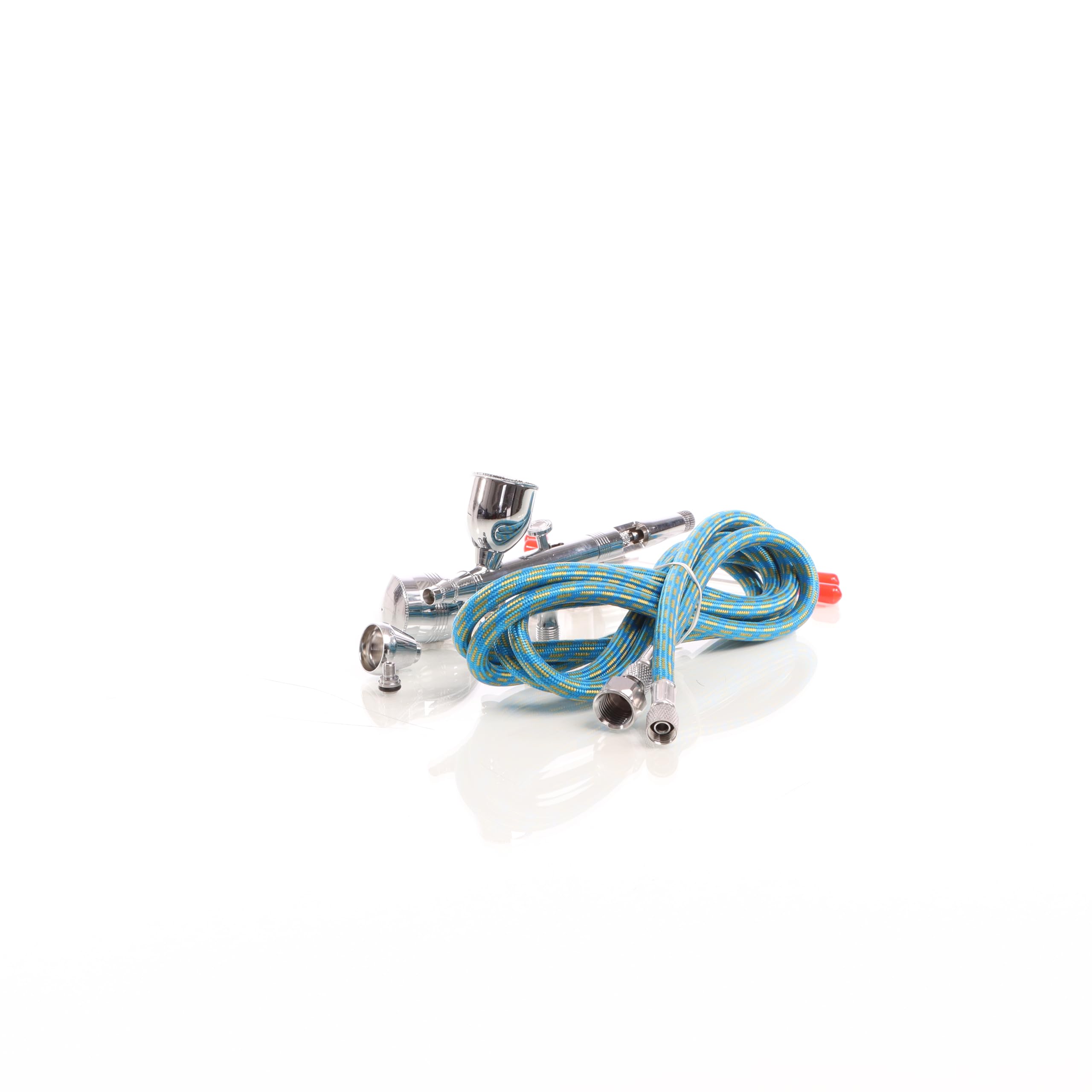 Wiltec Kit Pistolet aérographe professionnel Modèle 186K – Action double DA – avec Buses 0,2/0,3/0,5 mm – Godets 2/8 / 13 ml – Mini-filtre – Tatouage, bronzage, maquillage, modélisme airbrush