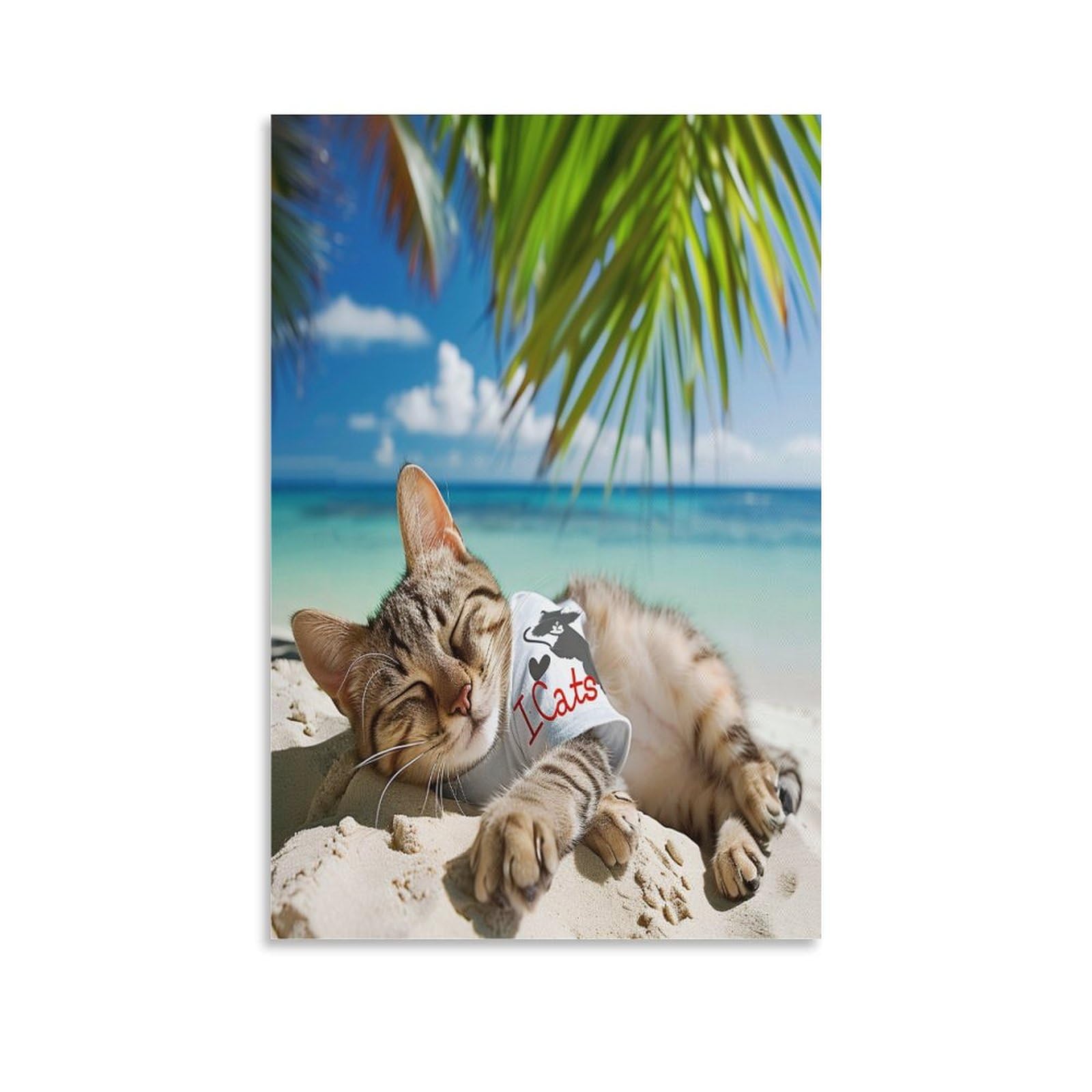 UNRXJZLVM Cat Art - Modern Giclee Canvas Prints Landscape Pictures Artwork Paintings on Canvas Wall Art for Home Office Decorations 08x12inch(20x30cm)