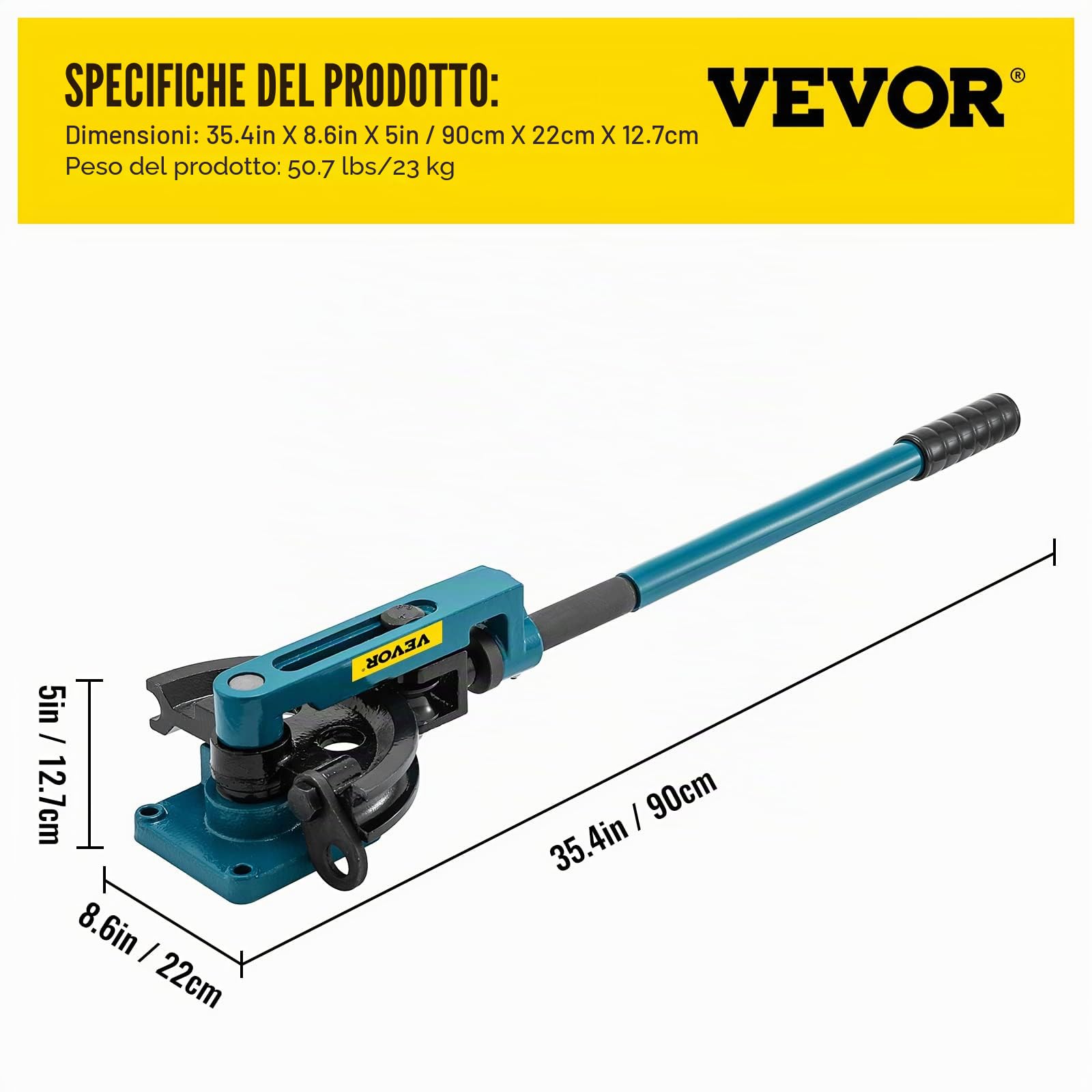 VEVOR Set di 7 stampi rotondi per tubi da 10 a 25 mm, per tubi in rame, ottone, alluminio, acciaio inossidabile