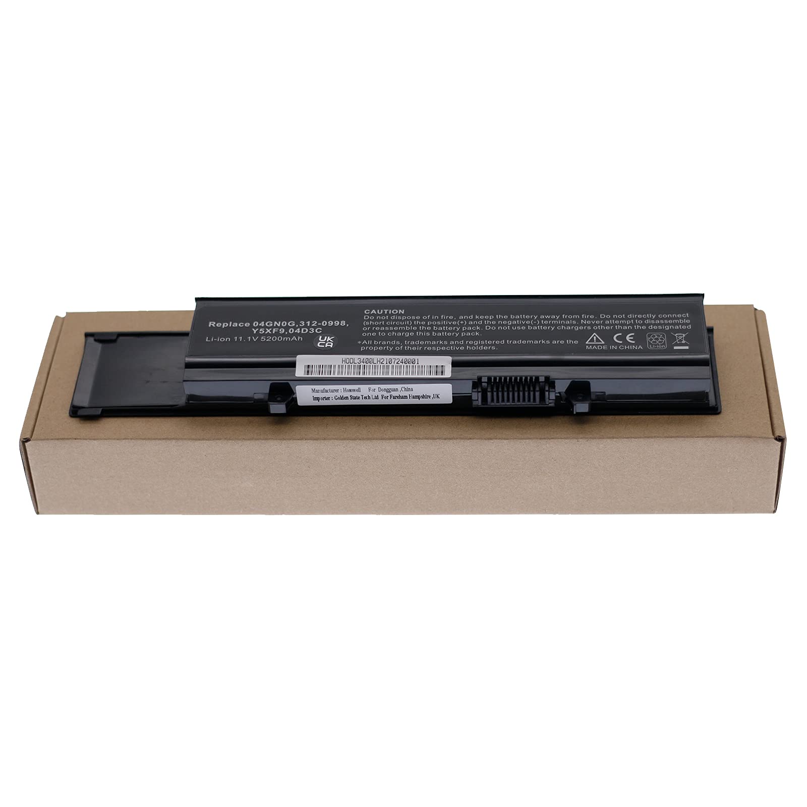 Exxact Parts Solutions Replacement Laptop Battery Compatible with dell 3400 3500 3700 V3400n V3500n V3700n 312-0998 312-0997 7FJ92 0TXWRR 04D3C 0TY3P4 4JK6R Y5XF9 CYDWV [Li-ion 11.1V 5200mah 6 Cell]