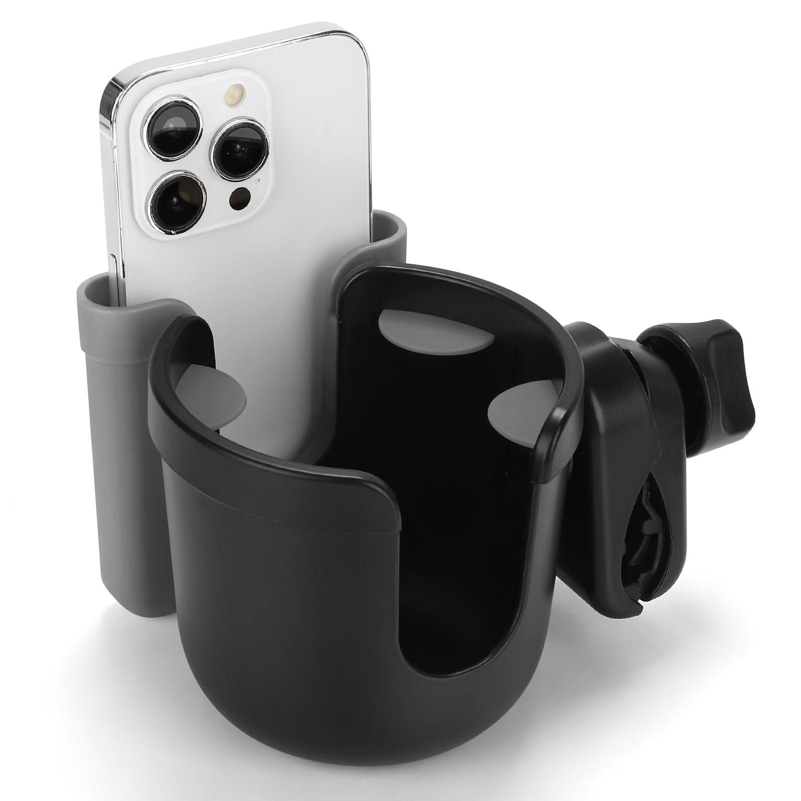 Accmor Wheelchair Cup Holder with Phone Holder, ﻿Cup Holder for Walker, Universal 360° Rotatable Rollator Scooter Wheelchiar Cup Holder Attachment Accessory