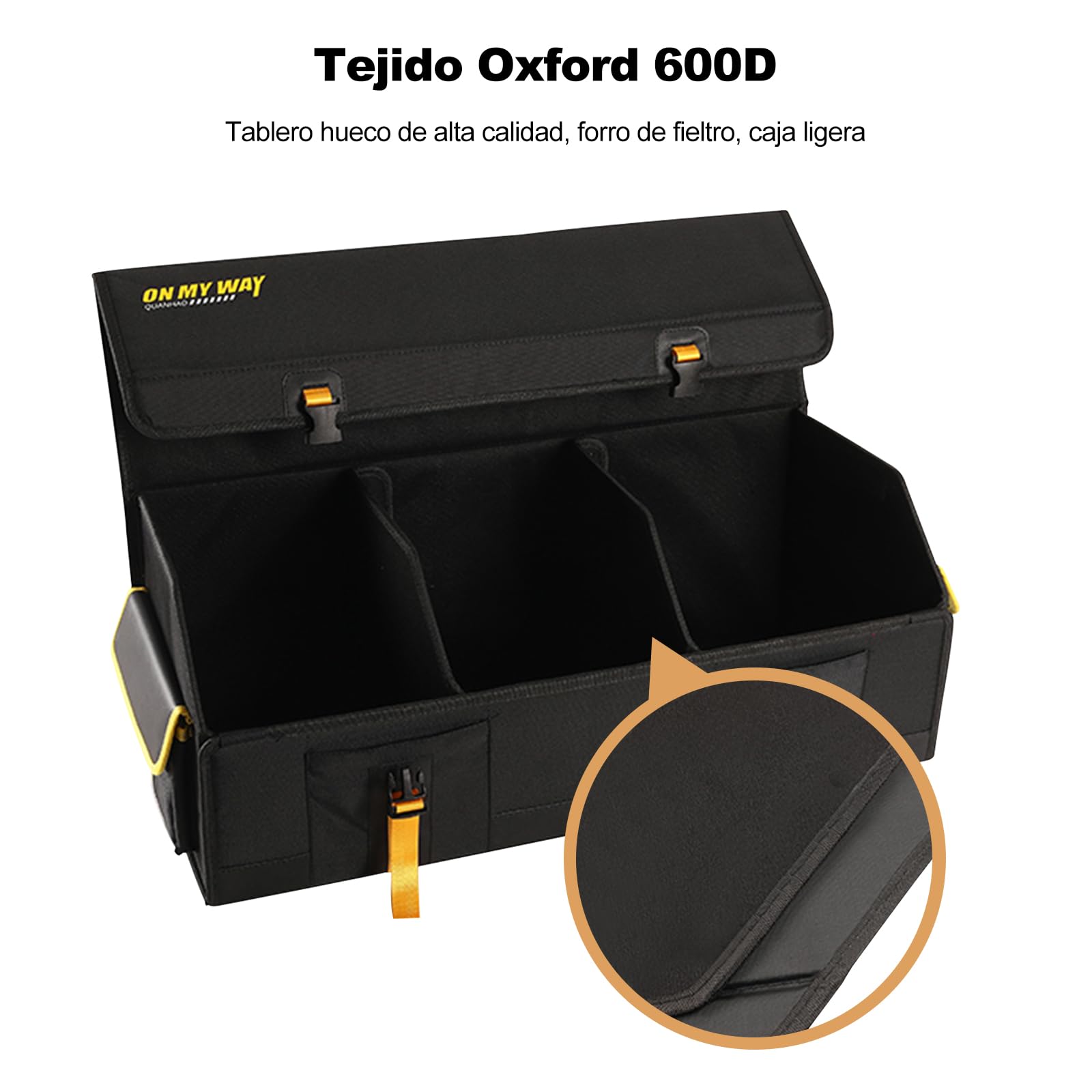 Ergocar Organizador de Maletero de Coche Plegable, Oxford 600D Impermeable Con Tapa, Tamaño Grande