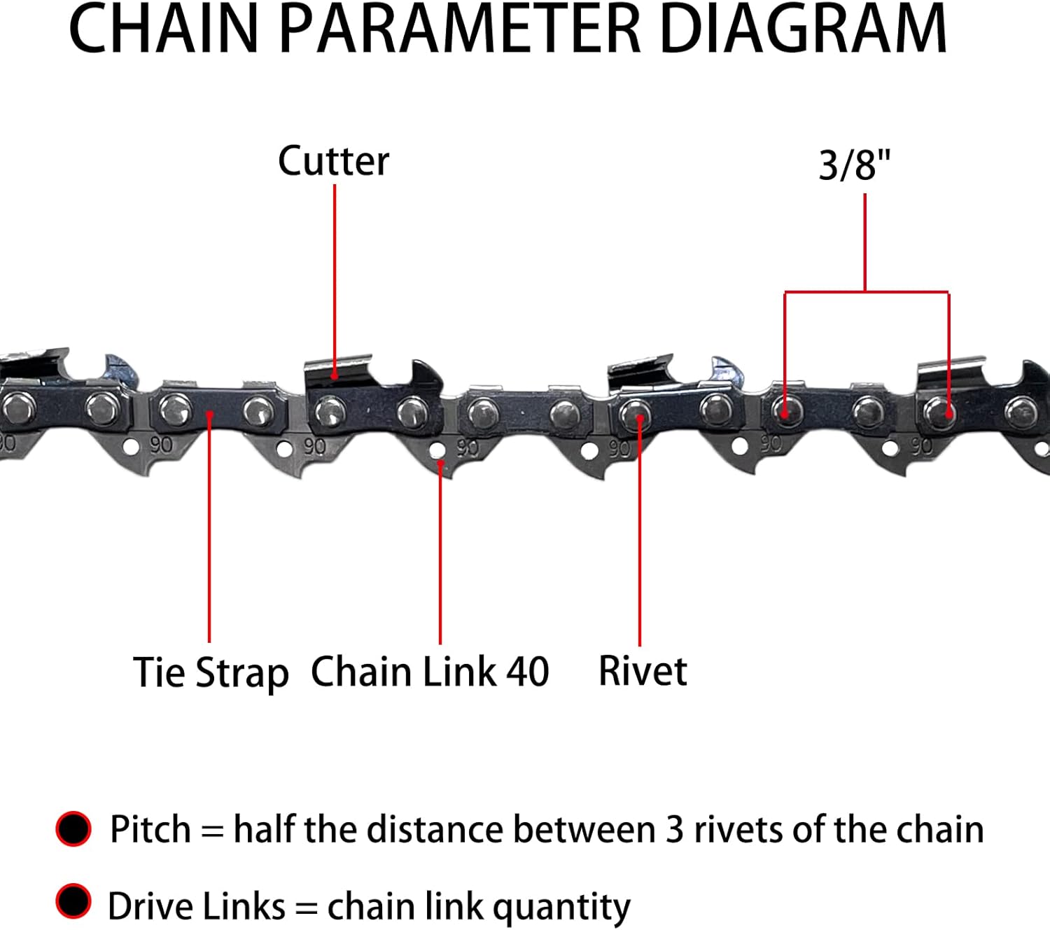 2PC 10 Inch Chainsaw Chains view 3