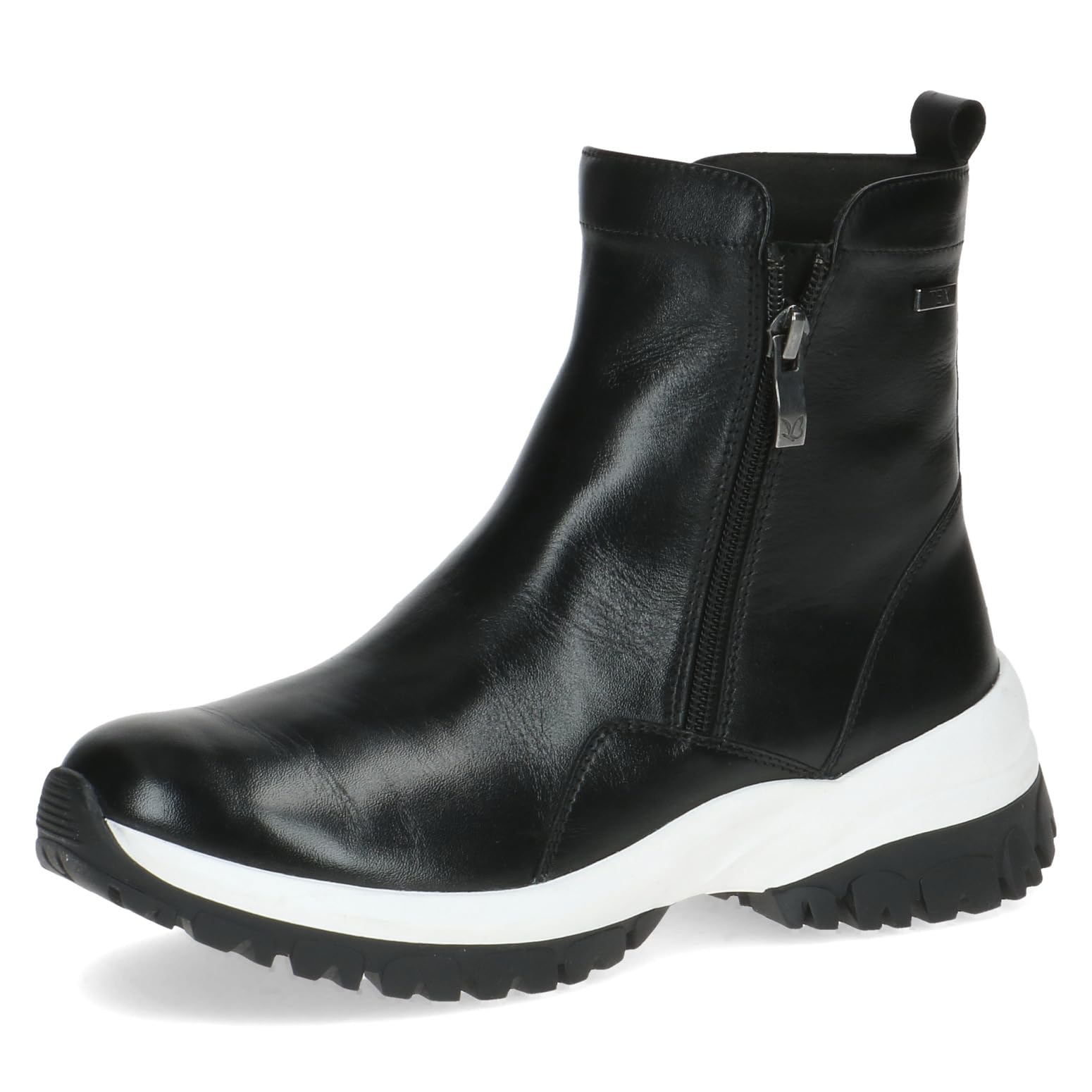 CAPRICE Damen Stiefeletten ohne Absatz Airmotion aus Leder mit Reißverschluss Weite G