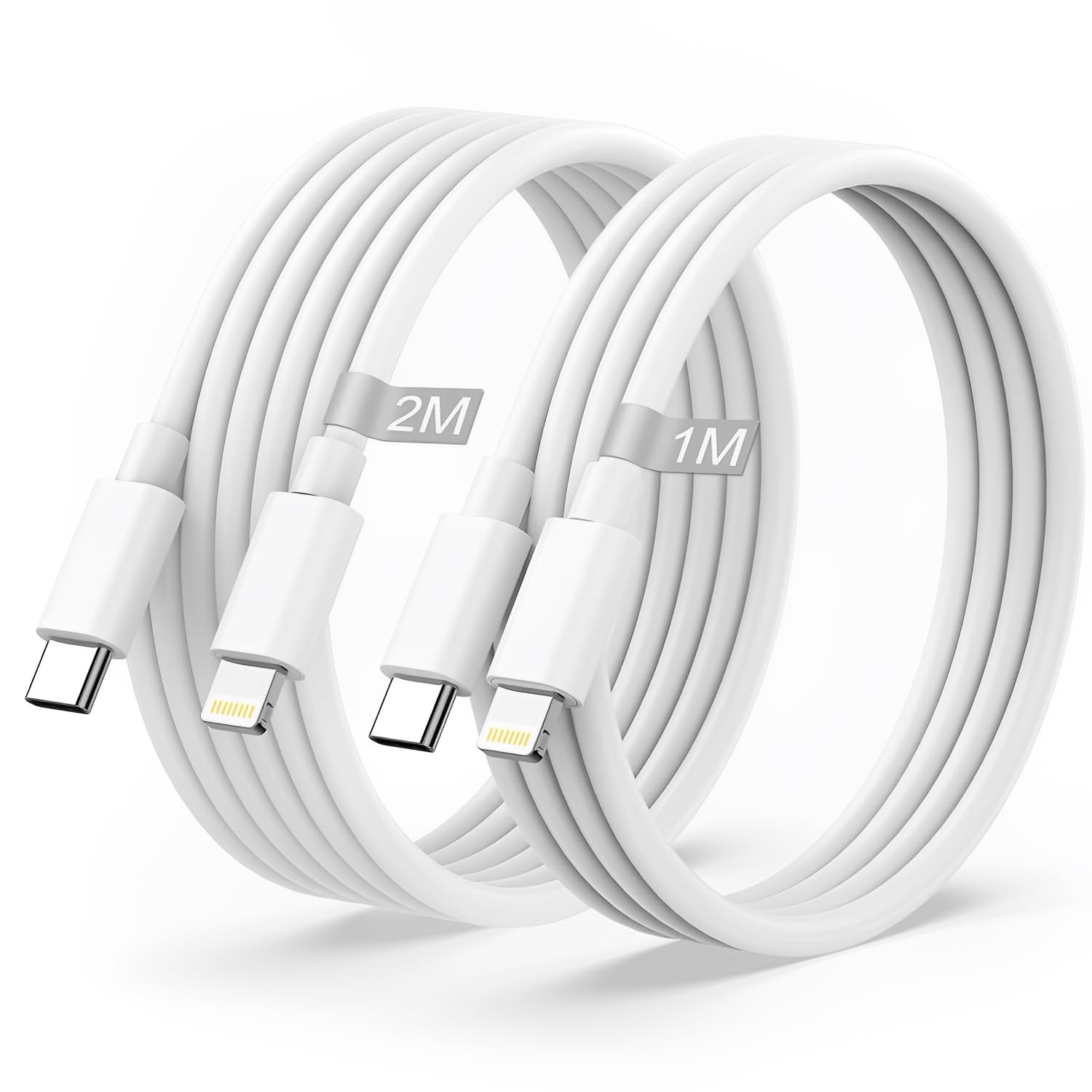 Jogrytece Cavo per iPhone Caricabatterie USB C a Cavo iPhone Lightning 2Pack 1M+2M [certificato MFi] Cavo di ricarica rapida di tipo C Power Delivery per iPhone 14/13/12/11/XS/XR/X/8/iPad