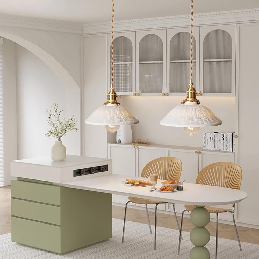 Jadssox Biała ceramiczna lampa wisząca Gold wisząca lampa sufitowa