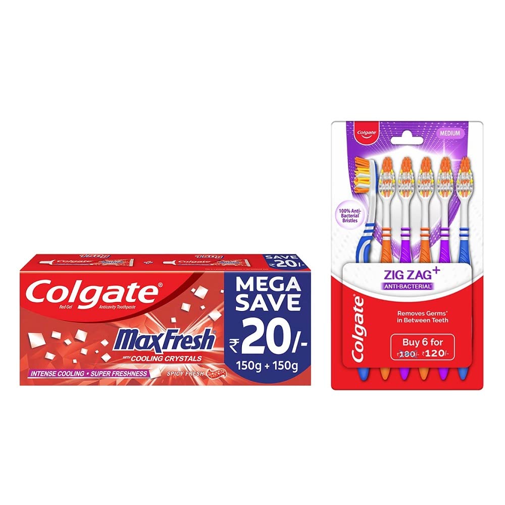 Colgate Maxfresh Spicy Freshens Breath Toothpaste - 300 Gram With Zig Zag Medium (Pack Of 6) (B07CHKMFGW) Amazon Price History, Amazon Price Tracker