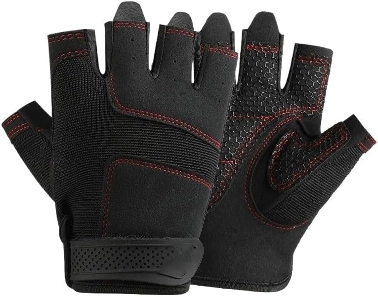 Fitness Half Finger Nylon Gloves Ride Bike Anti-Slip Wear-Resistant Training Sports