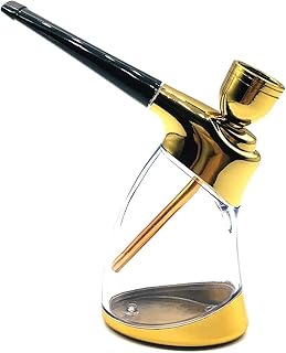 Mini Hookah with Shisha Accessories, Portable Handheld Hookah Mini Water Pipe for Multifunctional, Small Shisha Set One Hand Holding as Gift for Boyfriend, Father, Husband or Friends (Gold)