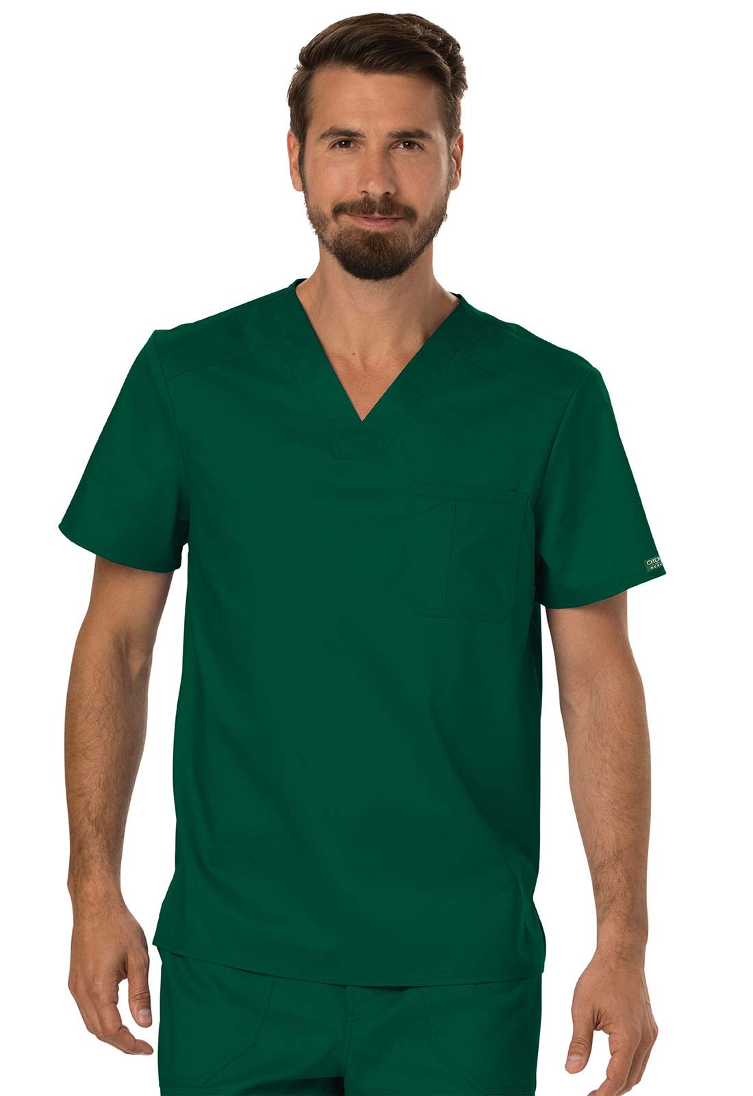 Cherokee Damen-Schlupfkasack Workwear Revolution WW690 Tuckable V-Ausschnitt Top & WW140S Hosenschlitz vorne, Jägergrün, 2XL Oberteil / 3XL kurze Hose