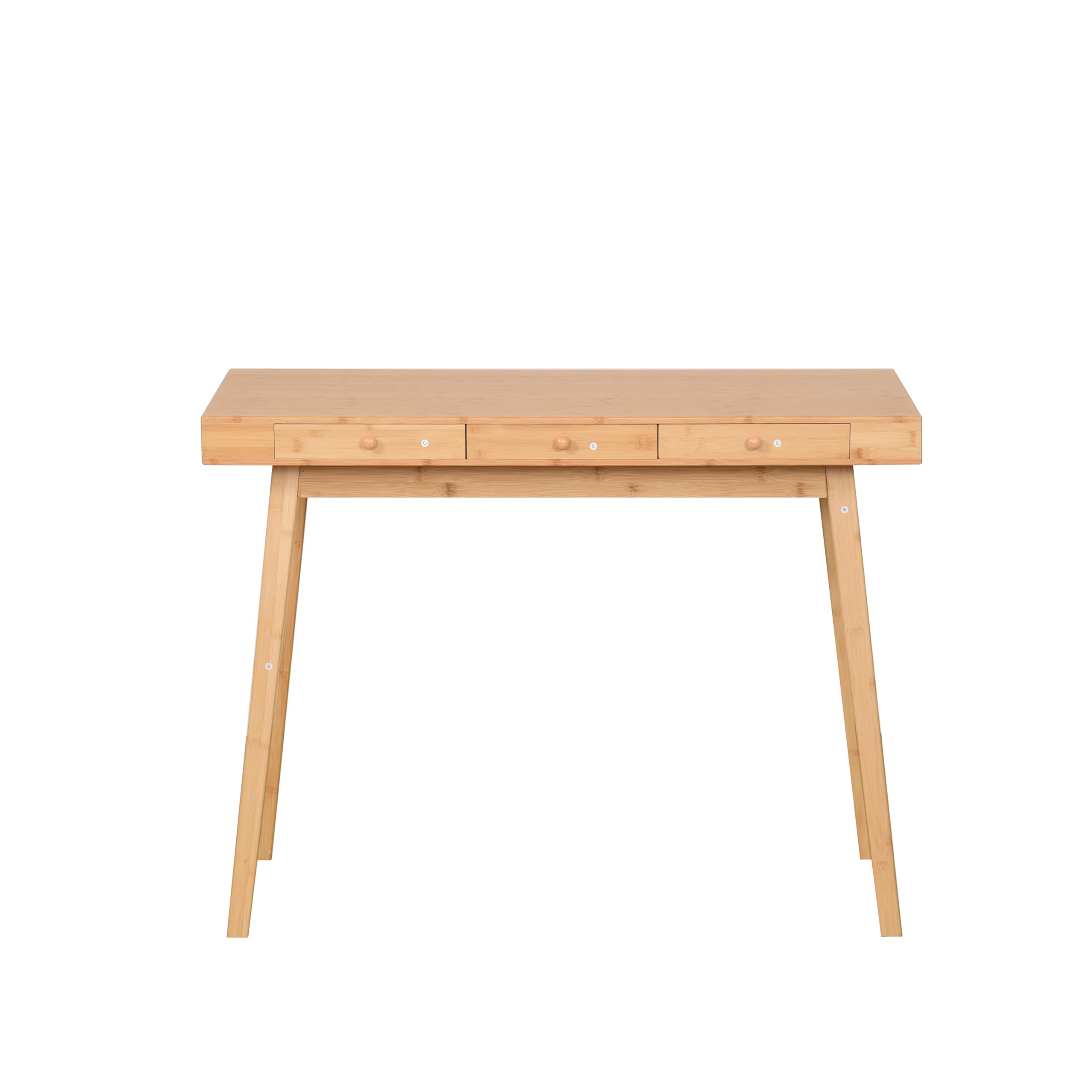 Scrivania con 3 cassetti, in bambù, per ufficio, casa, ufficio, studio, 100 x 50 x 75 cm, colore naturale