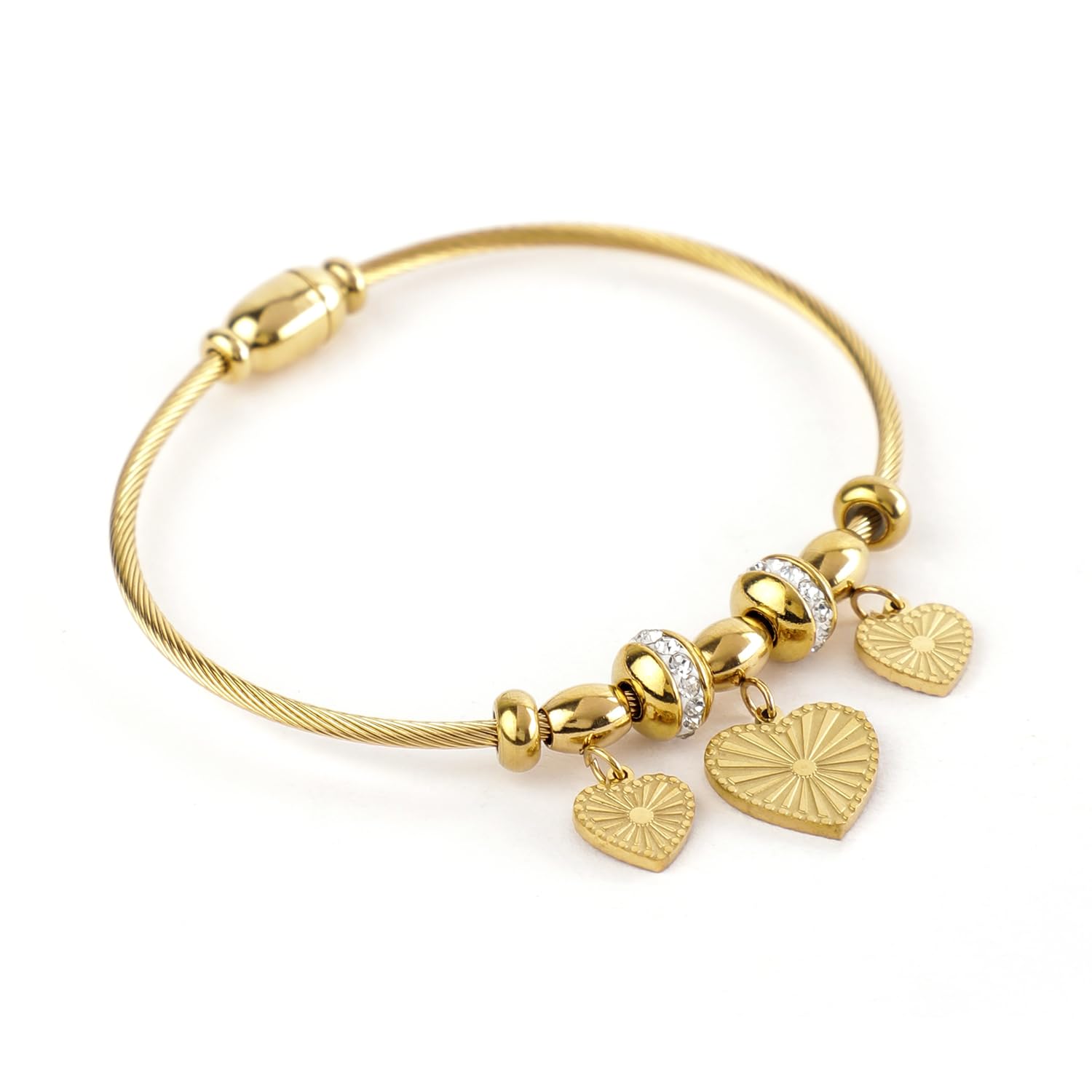 See full amazon price history chart for Rubans 18K Gold Plated Stainless Steel Tarnish-Free Waterproof Demi Fine Heart & CZ Studded Trendy Kada Bracelet for Women & Girls, Perfect for Any Party Look Rubans 18K Gold Plated Stainless Steel Tarnish-Free Waterproof Demi Fine Heart & CZ Studded Trendy Kada Bracelet for Women & Girls, Perfect for Any Party Look (B0D73WS422) Amazon Price History, Amazon Price Tracker