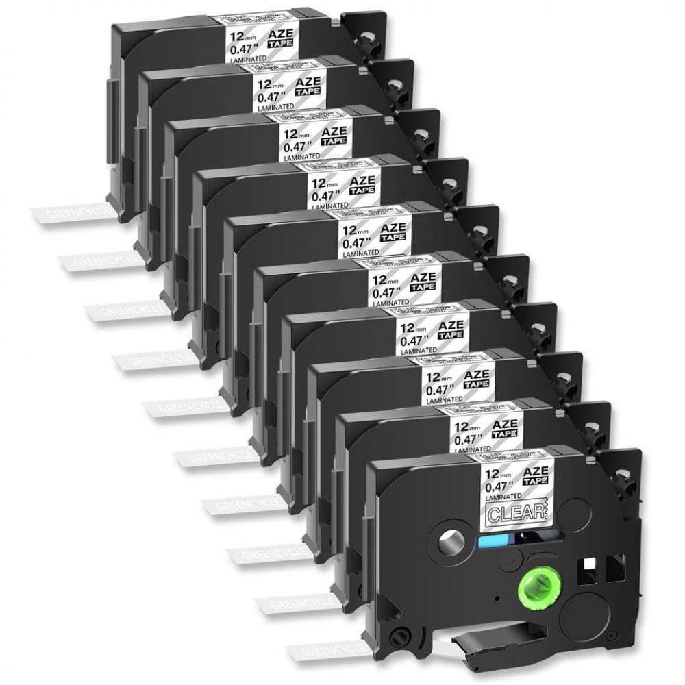 Nastro for etichette bianco su trasparente compatibile con stampanti for etichette TZ TZE-135 TZE-145 Nastro laminato standard da 12 mm 18 mm 24 mm