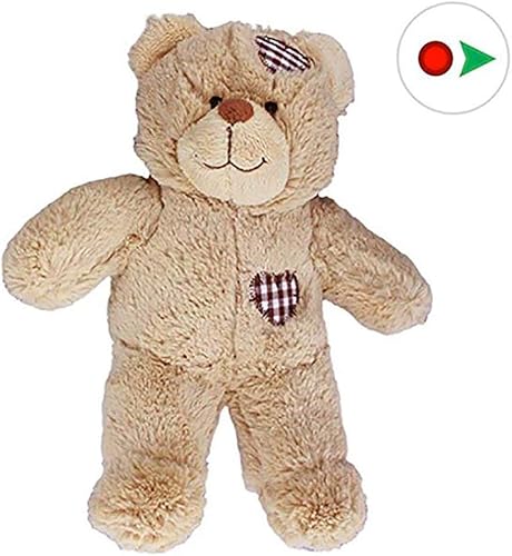 Stuffems Toy Shop Graba tu propio oso de peluche con parches marrones de 8 pulgadas - Listo 2 amor en unos pocos pasos fáciles