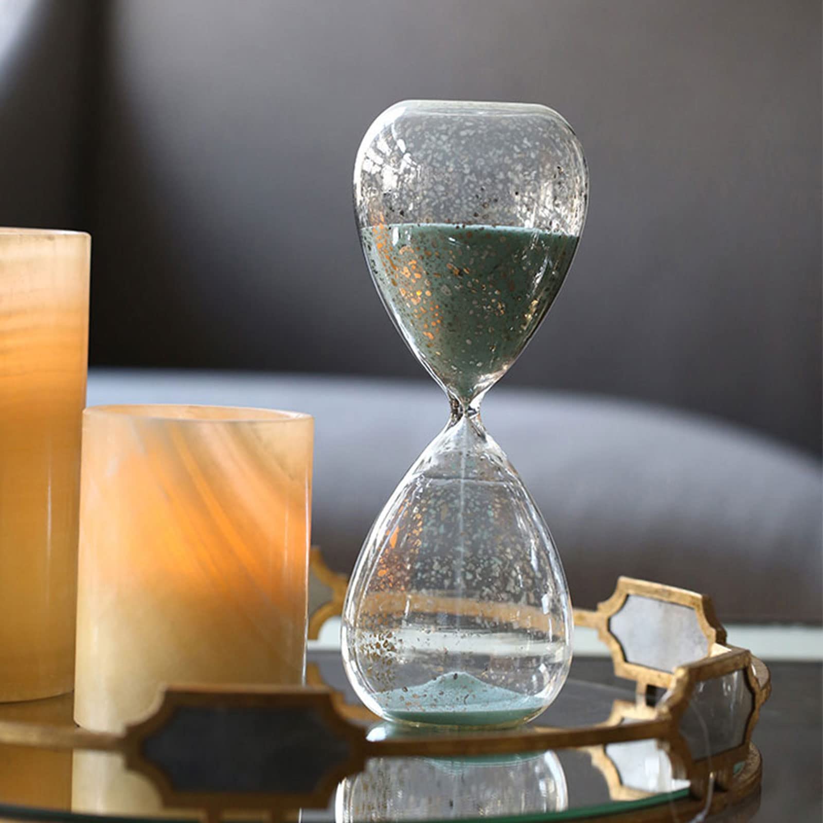 Klepsydra, Zegar klepsydrowy Zegar piaskowy Szkło do dekoracji Zegar klepsydrowy Szkło klepsydrowe 30 minut/60 minut Biuro Wystrój domu Prezenty Dekoracja(Black,60min)