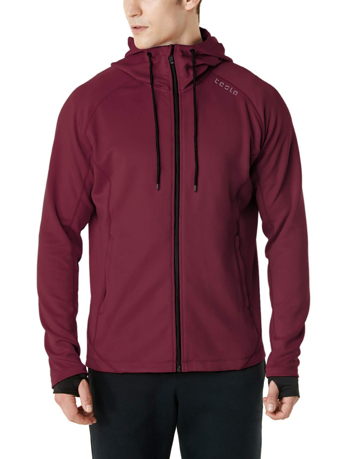 TSLA Men's Performance Active Training Full-zip Hoodie Jacket