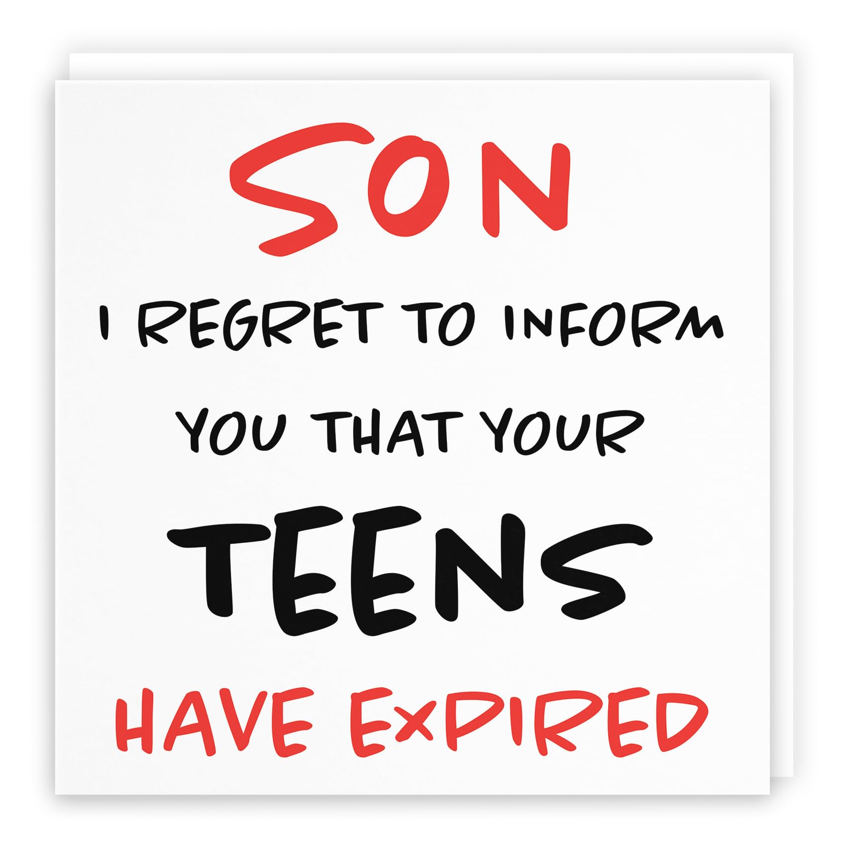 Hunts England - Large Son 20th Funny Birthday Card - Large Size - Son - I Regret To Inform You That Your Teens Have Expired - Retro Collection - Large - 210 x 210 mm - Age 20 โ image 1