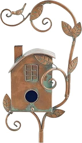 Casa de metal para pájaros con postes  Casa de pájaros de metal para exteriores, casa para pájaros, soporte de piezas desmontables para patio, patio