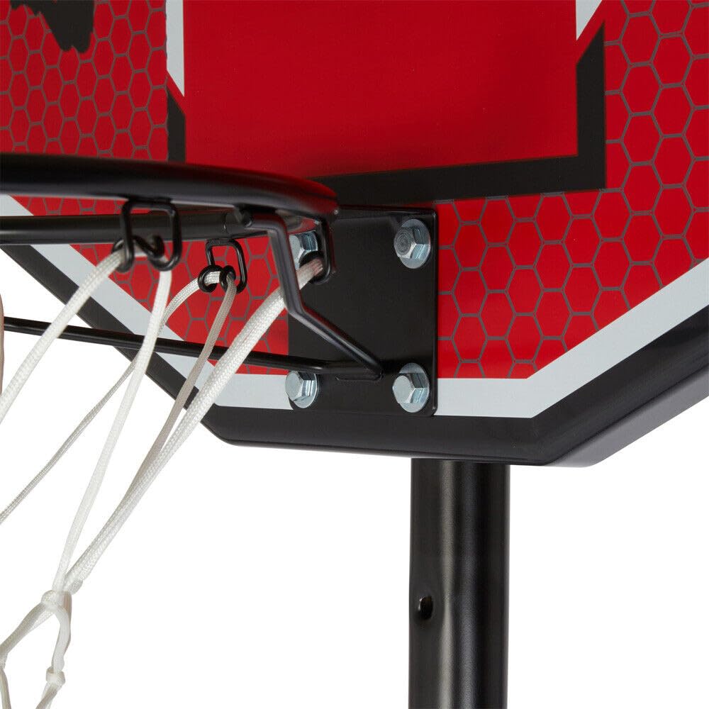 tabellone da basket di alta qualità e sistema di rete per bambini, telaio in acciaio massiccio ultra resistente da 38,1 cm, montaggio a parete o portatile, regolabile in altezza, palo imbottito