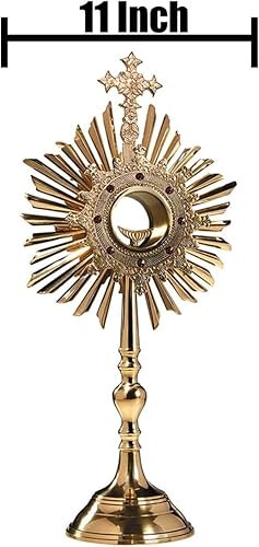 Miniatura 3 de Sudbury - Cruz de latón chapado en oro con luna para iglesia católica, 24 pulgadas, Latón Latón Placa de oro