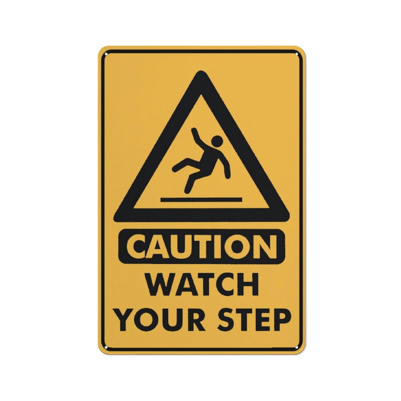 peiyeety Caution Watch Your Step Sign 12 X 8 Inch Metal Sign, Rustproof Aluminum, Multicolor