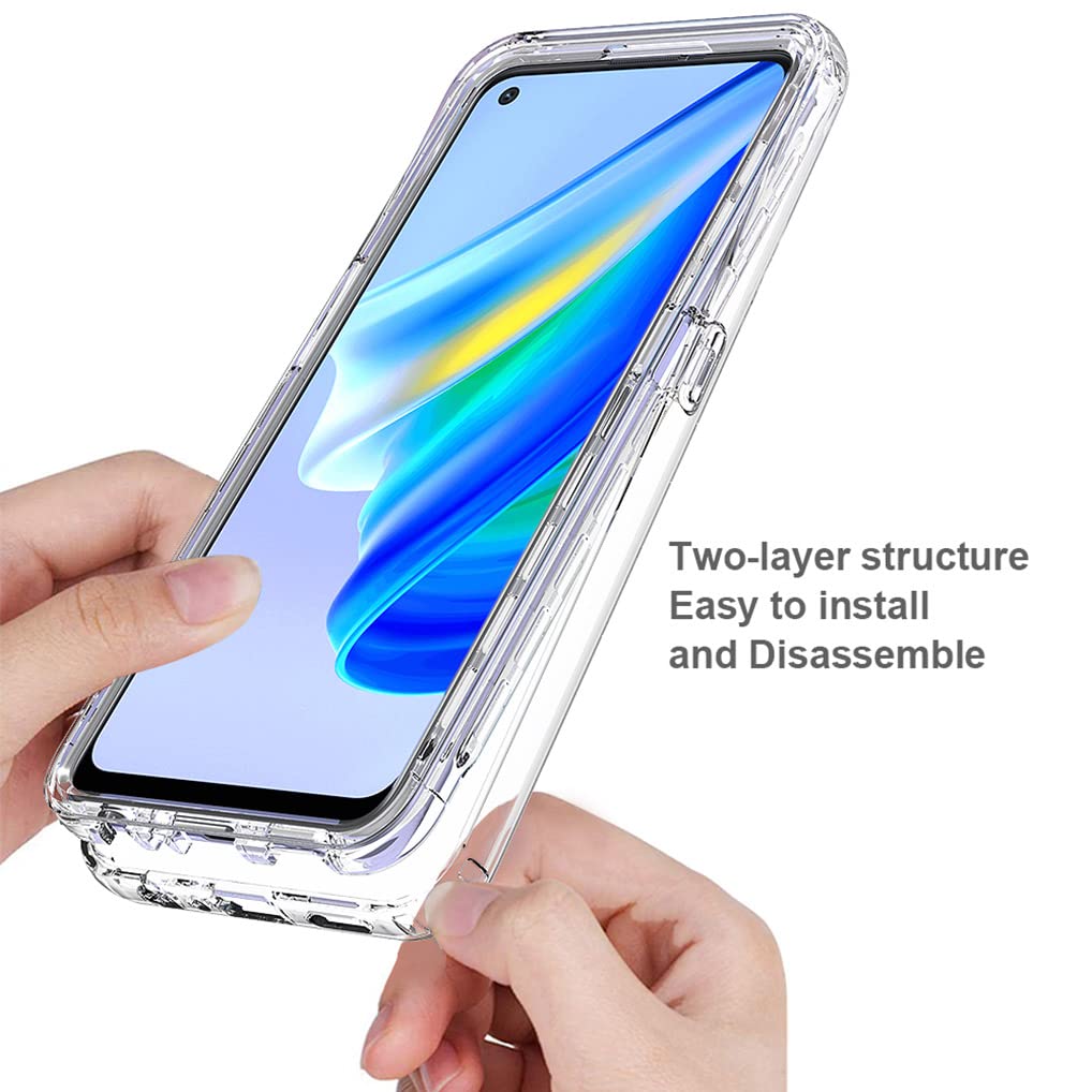 MOJIA Custodia Per Oppo A74 4G Con Effetto Sfumato – Cover Trasparente In Silicone Morbido TPU E Paraurti Rigido PC, Airbag Angolari, Blu