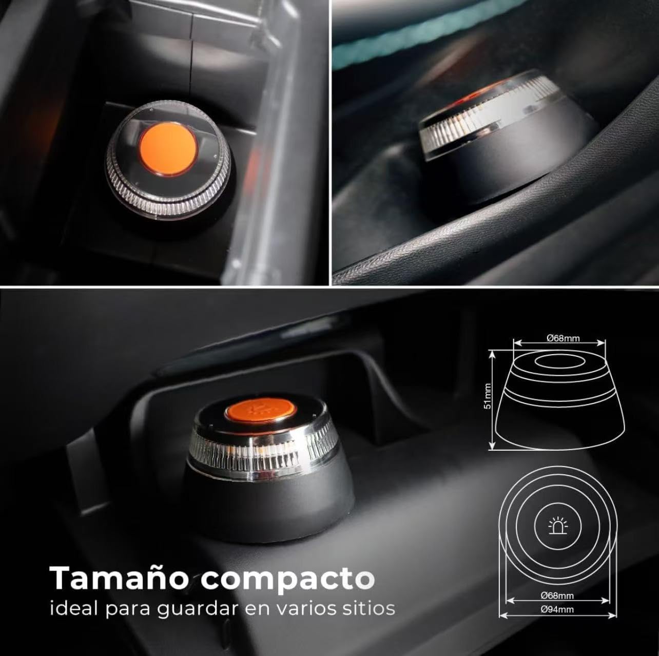 EASY SPEED Luz Emergencia V16 Homologada DGT con Geolocalizacin,Baliza Coche Conectada DGT 3.0,con SIM y Datos Pagados Hasta 2038,Adecuado para Coches (Viene con Pilas),2 Unidades