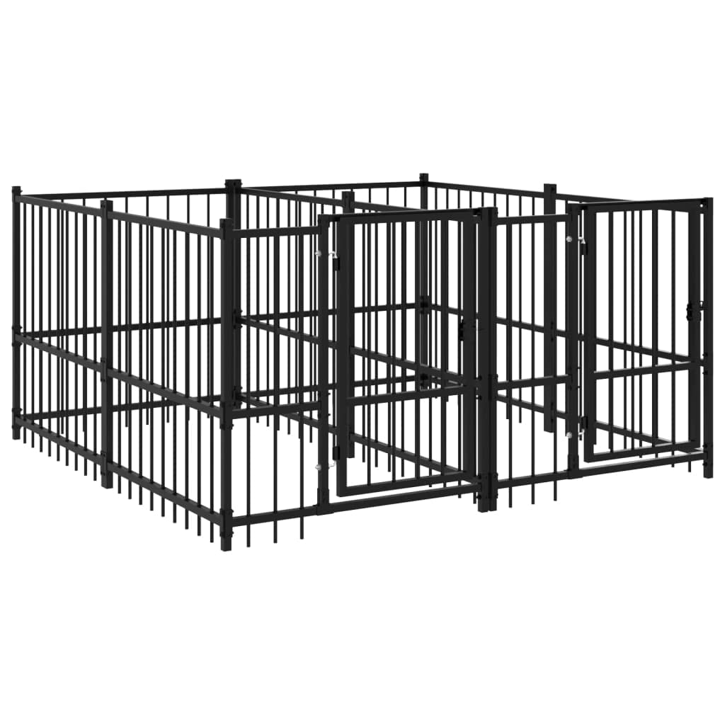 Forniture per cani Cuccia per cani da esterno in acciaio 3,75 m Animali e forniture per animali domestici