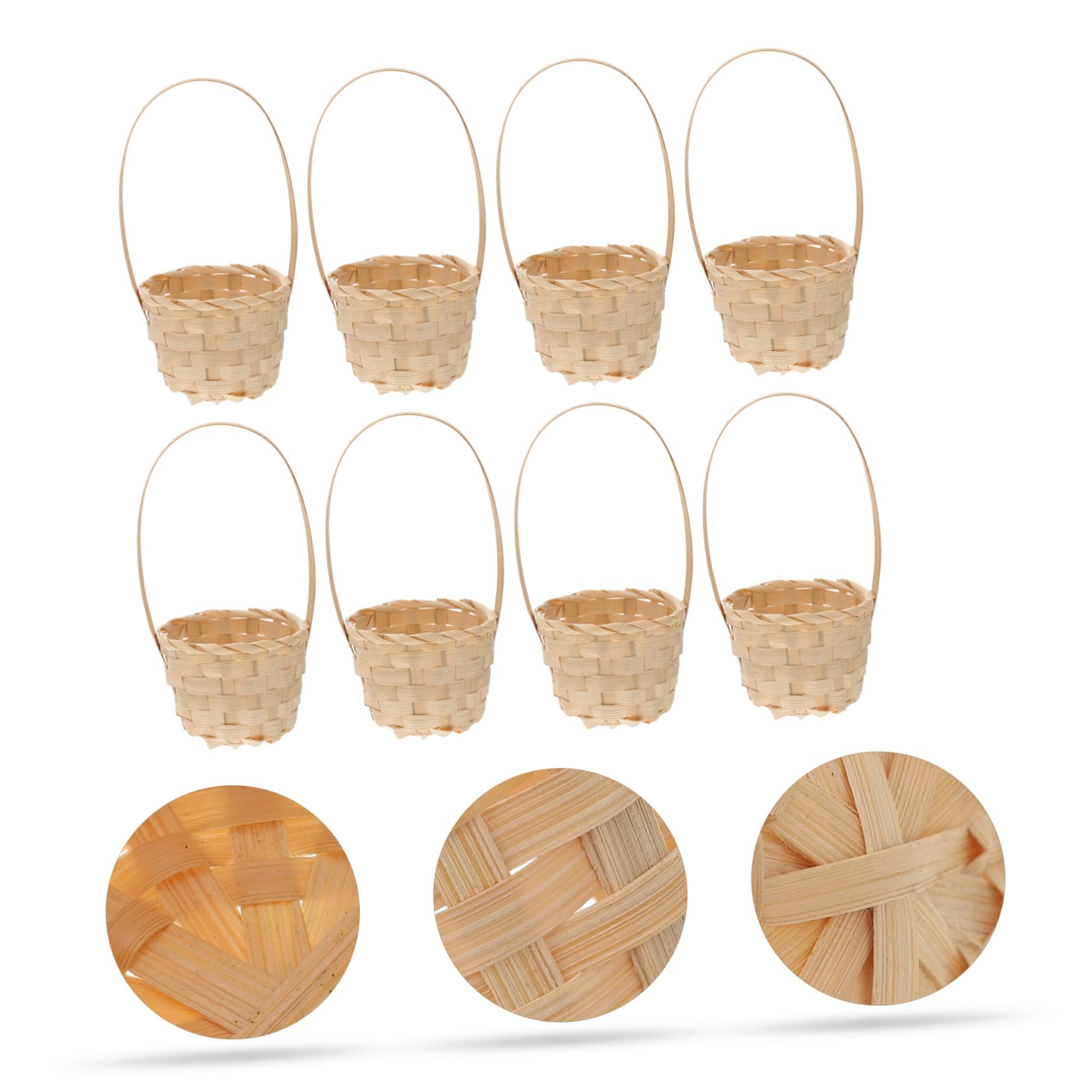 8Pcs Handmade Woven Storage Basket Multi Functional Decorative Baskets for Outdoor Use for Fruit Picking Flower Arrangements and Rustic Home Decor