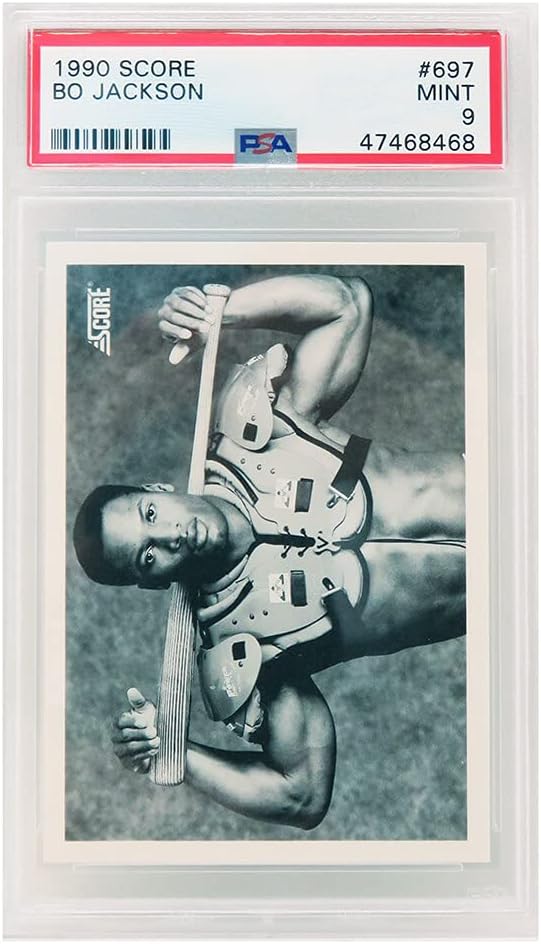 Bo Jackson 1990 Score Baseball #697 B&W Bat On Shoulder Pads Card - PSA 9 MINT
