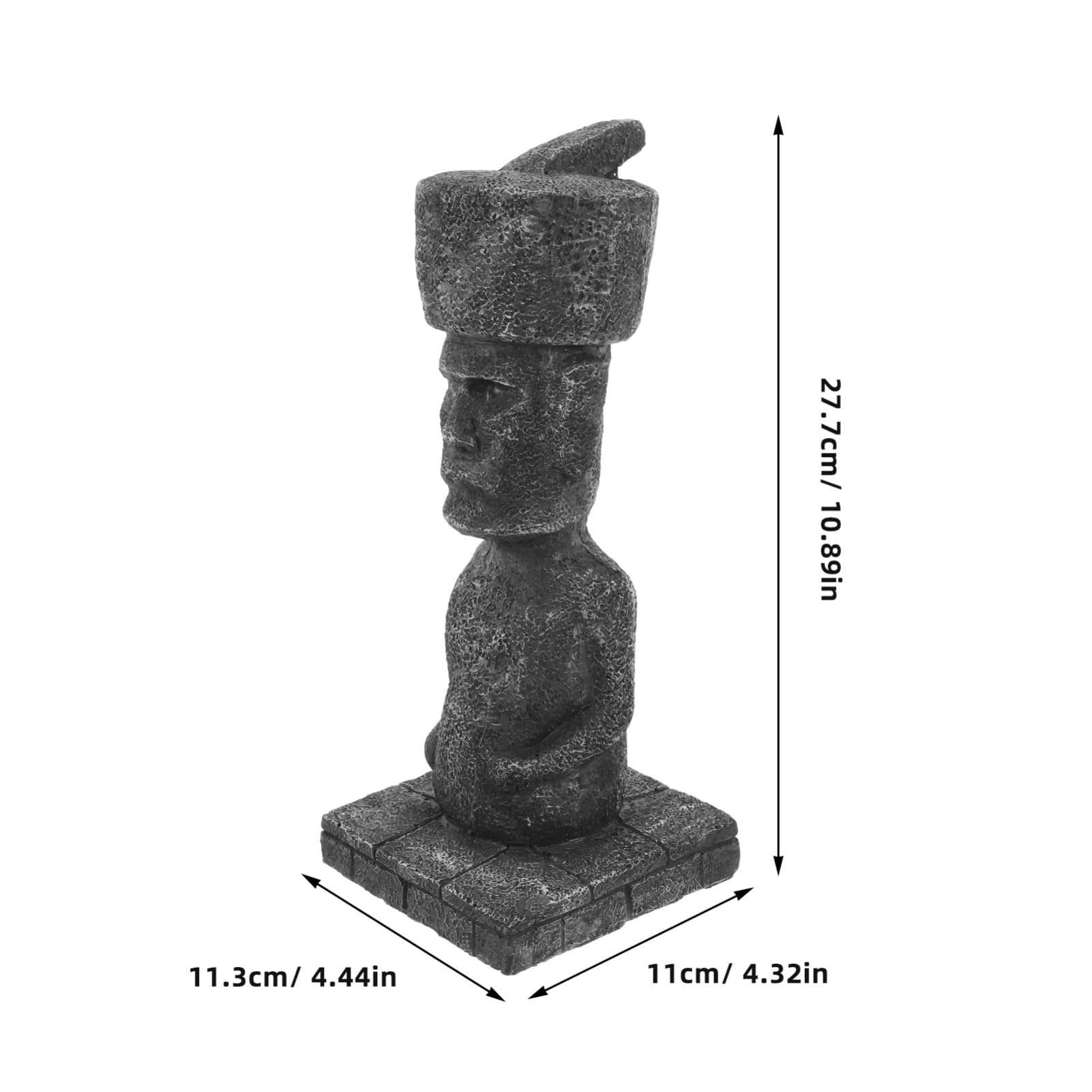 MAGICLULU Statua Moai Antica in Resina, Decorazione per Acquario e Casa, Effetto Realistico Roccia-caverna, Facile da Posizionare, Ornamento Paesaggistico