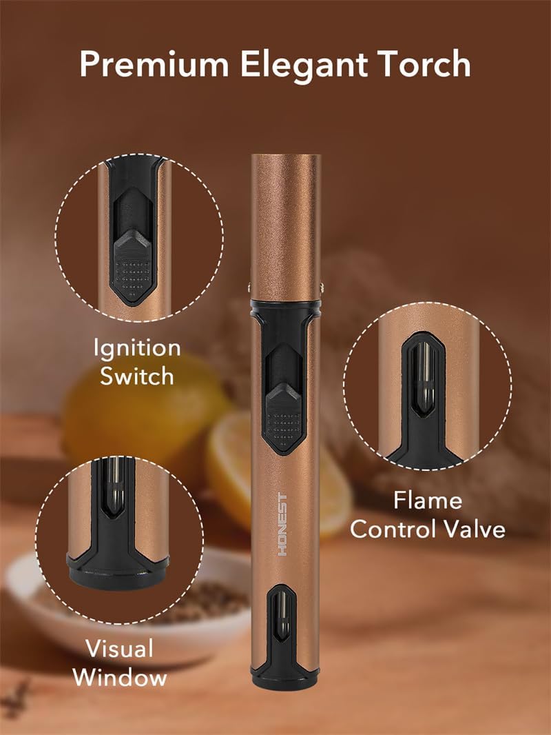 23Pcs Whiskey Smoker Kit with Torch-12 Wood Chips, Ice Ball Mold, Cocktail Smoker Infuser Kit, Old Fashioned Drink Smoker Kit, Birthday Bourbon Whiskey Gifts for Men,Dad,Him, Valentine's Day Gifts