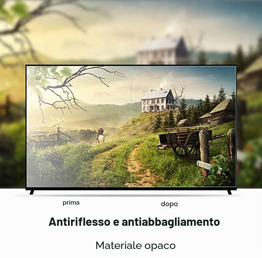 Pellicola protettiva per schermo TV da 32 a 80 pollici, filtro anti luce blu e antiriflesso, per alleviare l'affaticamento degli occhi, per LCD LED OLED QLED HDTV, 32", 695 x 390 mm