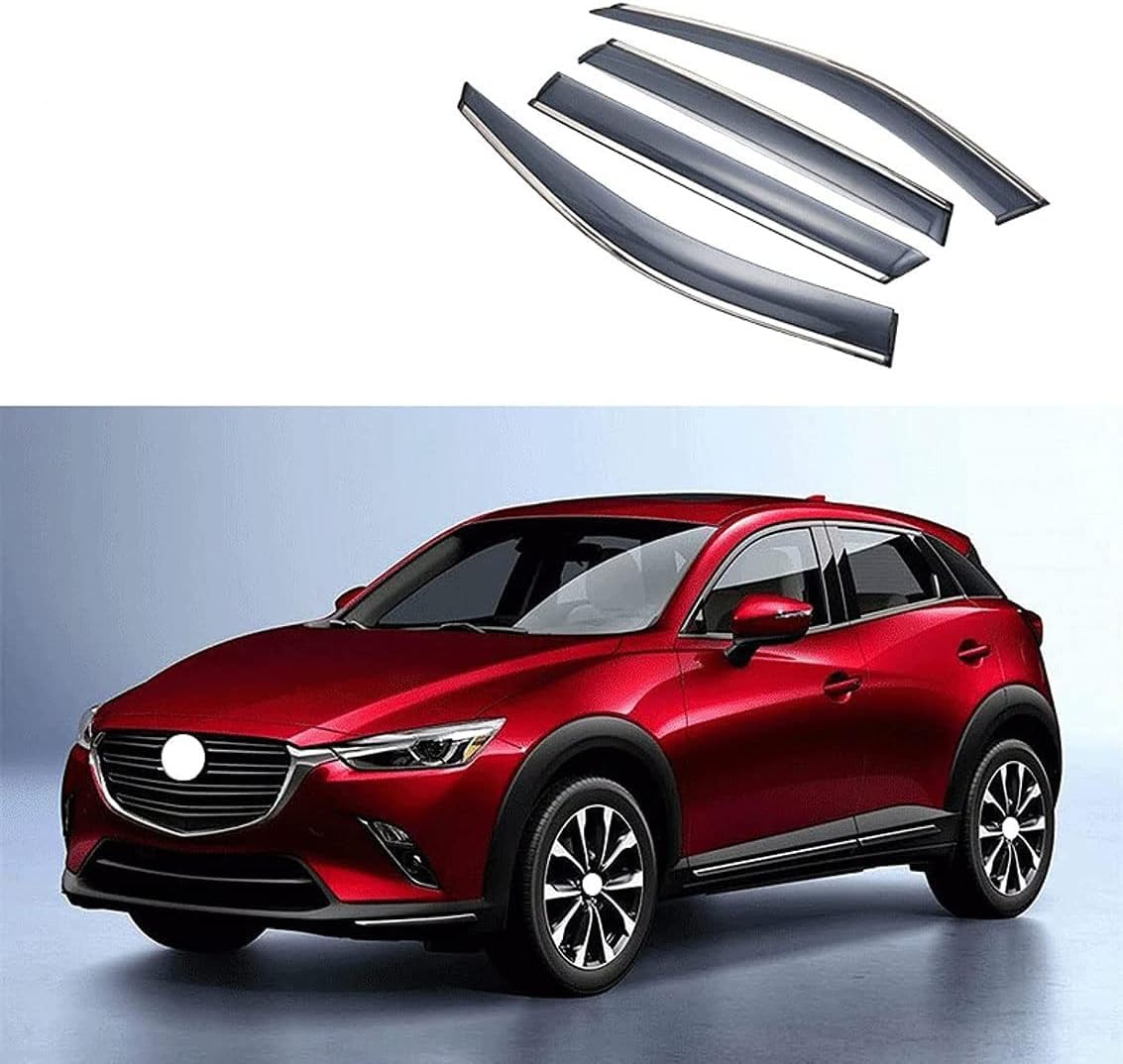 FengXH 4Pcs Smoke Tint Car Window Deflectors for Mazda CX-3 2016-2020