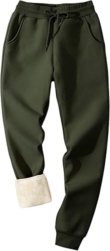 Flygo Men's Fleece Lined Sherpa Sweatpants Winter Warm Pants Jogger Lounge Athletic Pant with Pockets