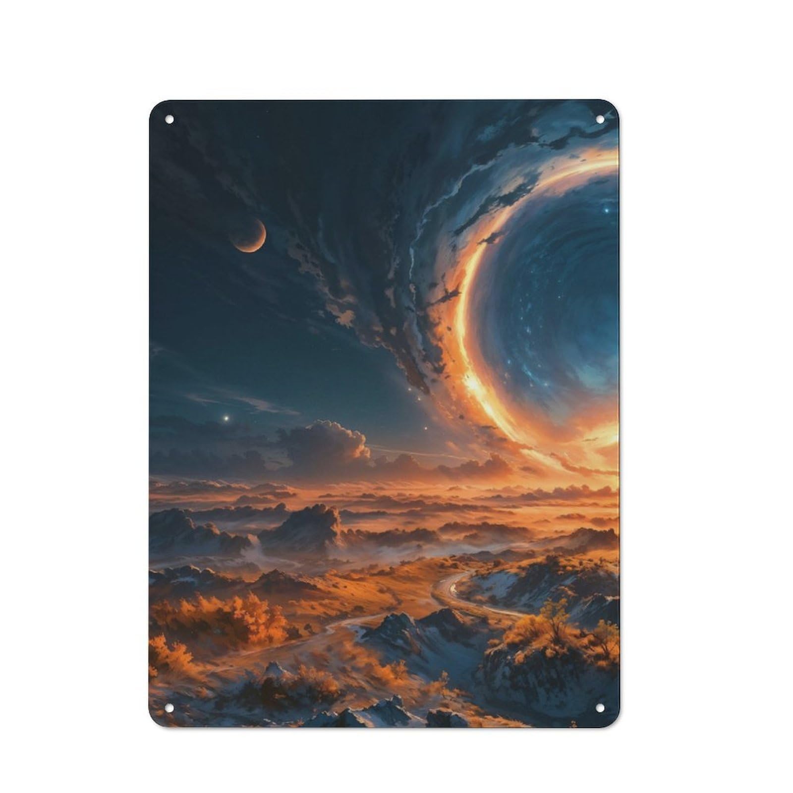 Junmoney Tranquil Sunset P1 Tin Wall Plaque 40X30cm With For Living Room Wall, Gift For Feature Wall Decorators During The Christmas Season