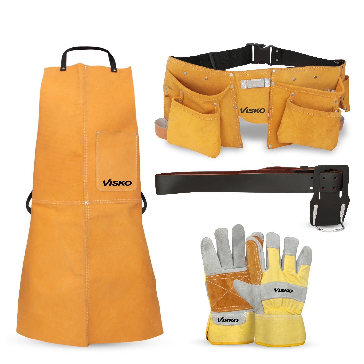 Visko VLB 024 Tool Kit With Carpenter's Apron, Tool Bag 10 Pockets, Belt & Welding Hand Gloves-image-21