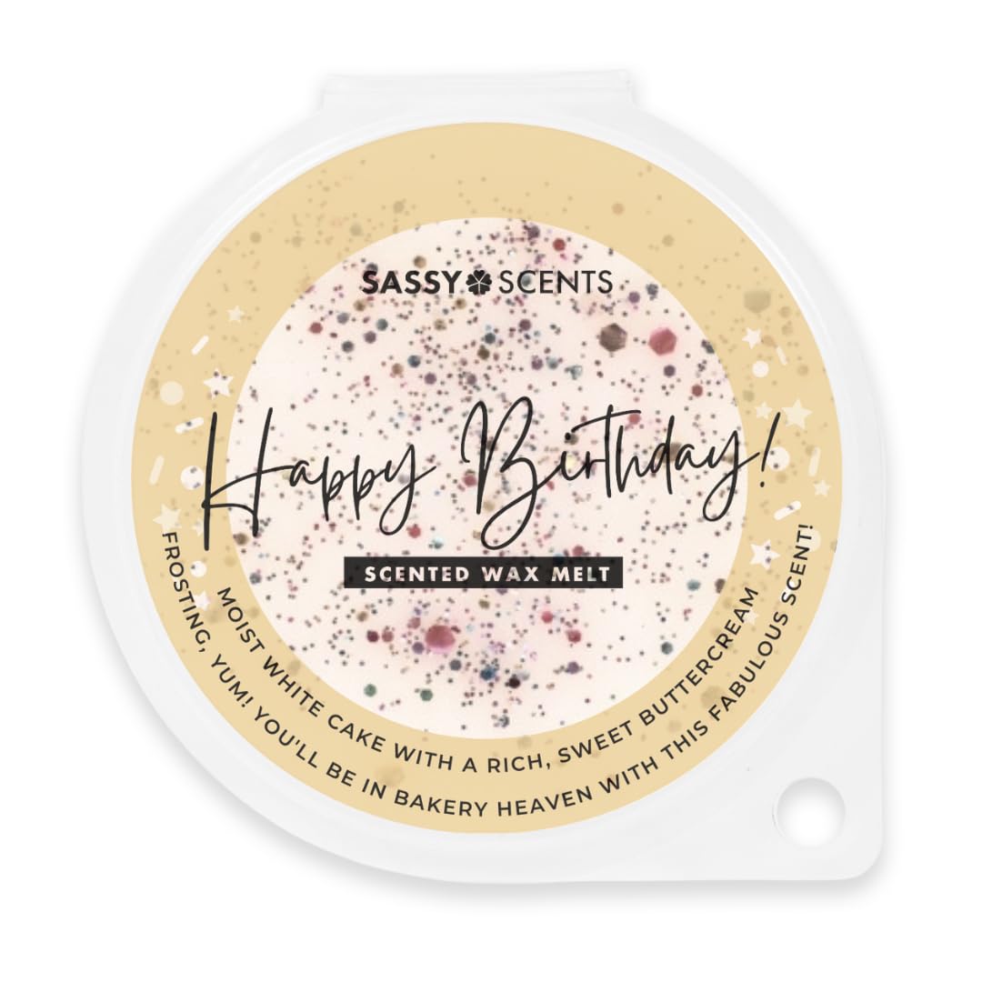 Sassy Scents Happy Birthday Wax Melts | Up to 108 Hours Burn Time | Made in the UK | 70g XL