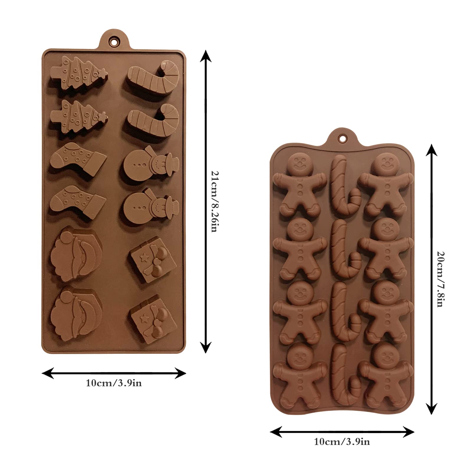 Moules à Chocolat De Noël Keepaty – 6 Cavités En Forme De Bonhomme Pain D’épices, Silicone Alimentaire, Multifonction